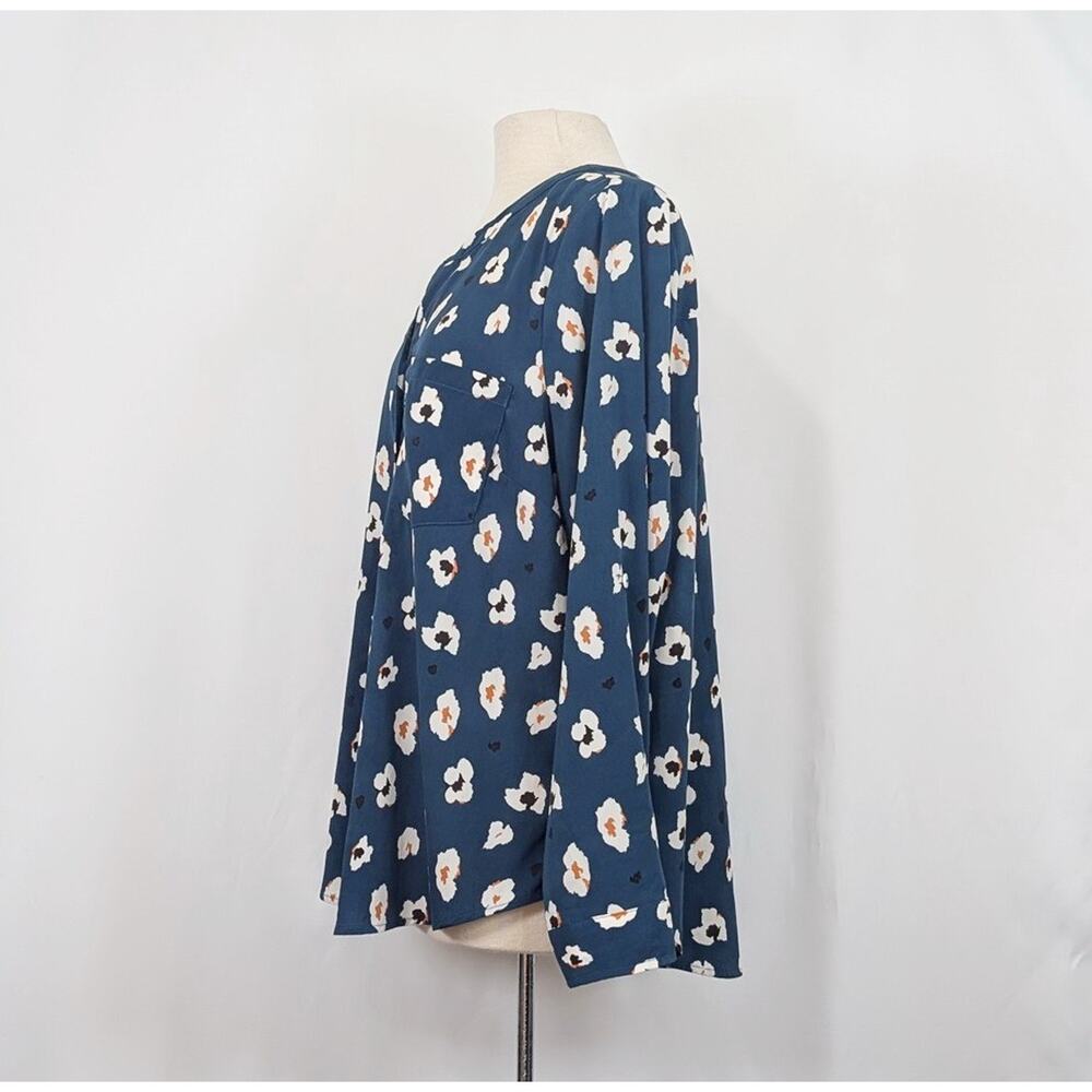 Skies Are Blue Curvy Top Stitch Fix Blue Floral Print Women's Size 1X - Picture 3 of 7